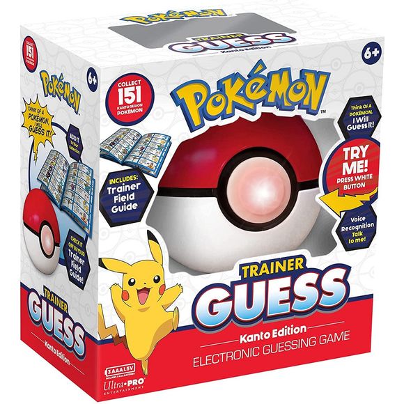 Think of a Pokemon..any Pokemon... and 'Trainer Guess' will guess it! After a few questions, the ball will tell you which Pokemon you’re thinking of. Use speech recognition - no buttons, no reading! Talk to the Poke Ball, it will understand you and talk back to you. Let the included field guide help you guess and collect 150 classic Pokemon that Ash and his friends met during their adventures from Kanto to Alola!