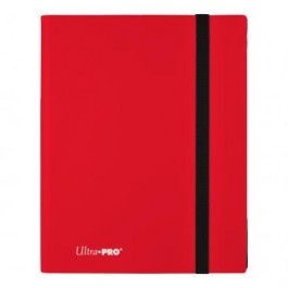 9-pocket Apple Red PRO-Binder with embossed middle black web material gives cards a classic framed look. Side loading pocket design to prevent cards from easily falling out. Elastic strap holds the binder shut when not in use. All materials made from archival-safe, acid-free non-PVC material. Holds 360 cards in Ultra Pro Deck Protector sleeves.