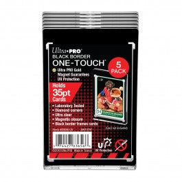 The Black Border ONE-TOUCH display features a black border to perfectly frame your cards. Designed as the final destination for your collectible cards, our two-piece ONE-TOUCH holders are uniquely designed with slide-in hinge and magnetic closure so you'll never have to use a screwdriver again. The holder provides UV-resistant, no-PVC and acid free protection to ensure your valuable hit retains its condition while under display. Our ONE-TOUCH holders are ideal for presenting prized and super rare gaming car