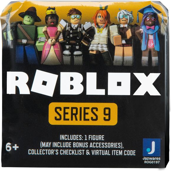 Assemble the ultimate Roblox toy collection with these iconic characters from your favorite games! There are 24 new figures from Series 9 and each comes with a code for an exclusive virtual item that can be redeemed on Roblox. Mix and match parts to build your own unique Roblox character. Collect all your favorite Roblox figures today!