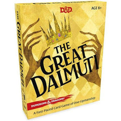 Sometimes you roll a 1…and sometimes you roll a 20 and crush it!
In the Dungeons & Dragons Roleplaying Game, the dice may control your fate, but in The Great Dalmuti, it’s about how cleverly you play the cards you’re dealt. One round you’re polishing your royal crown, and the next you’re whacking rats in a filthy alley. It’s a gloat-filled, winner-take-all contest in this D&D-themed version of the classic card game.