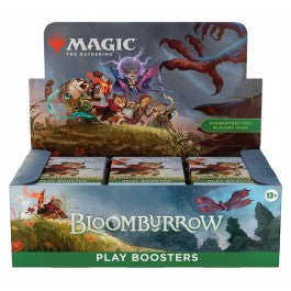 Release Date: 08/02/2024
This Bloomburrow Play Booster Box contains 36 Play Boosters, perfect for both Limited play and opening packs just for fun. Each Play Booster contains 14 Magic: The Gathering cards and 1 Token/Ad card or Art card. (A regular Art card can be found in 30% of packs and a foil-stamped Signature Art card can be found in 5% of packs.) Each pack includes a combination of 1–4 cards of rarity Rare or higher and 3–5 Uncommon, 6–9 Common, and 1 Land cards. One card of any rarity is Traditional