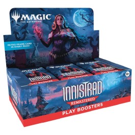 Release date 1/24/25
Return to the plane of glorious gothic horror and dig up fan-favorite reprints from every Innistrad set ever made with Innistrad Remastered. Cackle with delight at Showcase treatments from Innistrad’s past and behold all-new borderless art that’s hauntingly boo-tiful. Plus, every booster arrives nostalgia-packed with a Retro frame card!
Play Boosters are the best way to explore all the gothic horror world of Innistrad has to offer. Play Boosters are balanced for Limited play, perfect to