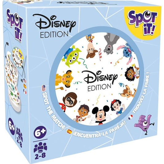 Test your observational skills and hone your reflexes with the award-winning gameplay of Spot it!, a game of lightning-fast choices. With dozens of awards and possible versions married to elegant gameplay, Spot it! has become a global phenomenon. This edition celebrating is perfect for any Disney fan.