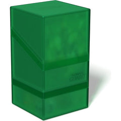 Ultimate Guard Boulder'n'Tray 100+ Emerald. By popular demand, here is the Boulder'n'Tray 100+. This deck case combines the sturdiness of our Boulder with the flexibility of an extra compartment for your dice and other accessories - just like our classic Monolith. Our Boulder'n'Tray 100+ impresses with its durable, soft-touch finish², which ensures a comfortable grip and long life during all your gaming sessions. - Holds up to 100 standard size cards