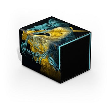 The Sidewinder 100+ Xenoskin is a high-quality TCG deck box that offers premium card protection thanks to its resistant Xenoskin material, microfiber inner lining, and strong magnetic closure, while still granting easy and convenient access to the deck inside. The deck boxes are printed in full color with officially licensed artworks from Magic: The Gathering"s upcoming set "Duskmourn". The Sidewinder 100+ Xenoskin is optimized to hold 100 double-sleeved or 120 single-sleeved cards in Ultimate Guard sleeves