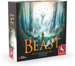 Beast is an engaging one-vs-many hidden movement game set in a beautiful fantasy landscape from the art and design team at Studio Midhall. Take on the role of a mythical beast as you defend your territory from invading human settlers or join a team of skilled hunters trying to protect your new lands from a monstrous terror. Features stunning artwork, gorgeous components, and smooth, multifaceted gameplay