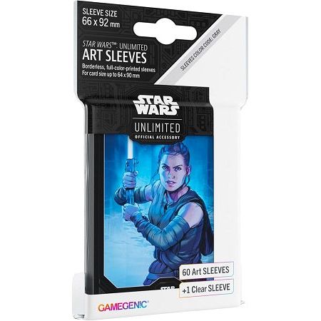 The Star Wars™: Unlimited Art Sleeves protect a full deck up to 60 standard-sized gaming cards. The sleeves are full-color printed and come in six new amazing eye-catching designs. The durable and robust Star Wars™: Unlimited Art Sleeves provide a great shuffle feel and a comfortable haptic experience and are optimized for a vast variety of TCGs and LCGs. One pack contains 60 Art Sleeves and 1 clear sleeve for the leader. The Star Wars™: Unlimited Art Sleeves can also be used for all standard-sized card gam