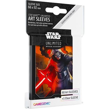 The Star Wars™: Unlimited Art Sleeves protect a full deck up to 60 standard-sized gaming cards. The sleeves are full-color printed and come in six new amazing eye-catching designs. The durable and robust Star Wars™: Unlimited Art Sleeves provide a great shuffle feel and a comfortable haptic experience and are optimized for a vast variety of TCGs and LCGs. One pack contains 60 Art Sleeves and 1 clear sleeve for the leader. The Star Wars™: Unlimited Art Sleeves can also be used for all standard-sized card gam