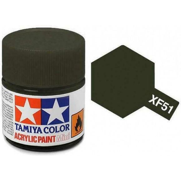 Tamiya 81751 XF-51 Khaki Drab Acrylic Paint 10ml | Galactic Toys & Collectibles