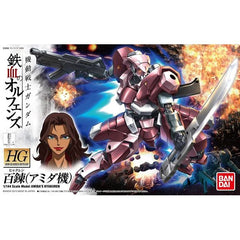 It's the Hyakuren as piloted by Amida Arca from the anime series "Iron-Blooded Orphans".  Parts come molded in multiple colors and includes a small sheet of color stickers.