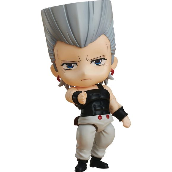 "I am Jean Pierre Polnareff." "For the honor of my dearest sister's soul!"

From the anime series "JoJo's Bizarre Adventure: Stardust Crusaders" comes a Nendoroid of the French ally of Jotaro and esteemed knight, Jean Pierre Polnareff! The figure is fully articulated so you can display him in a wide variety of poses. He comes with three face plates including a standard expression, a combat expression and a smiling expression fitting for his cheerful personality.

Optional parts include the Chariot Rapie