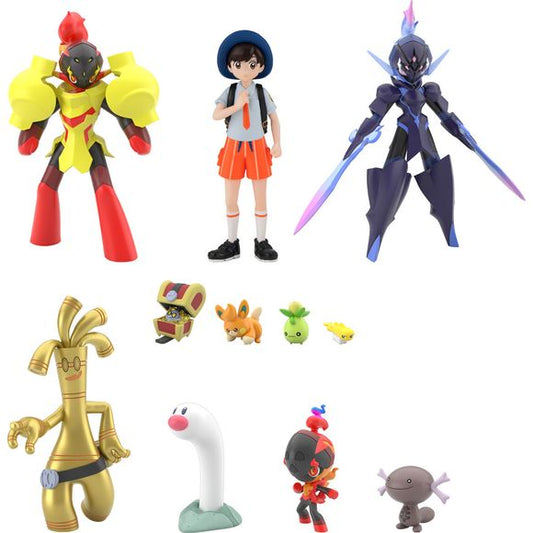 Bandai brings us the second installment of "Pokemon Scale World" figures from the Paldea region! This lineup allows you to enjoy the size differences between various Pokemon; there are 10 Pokemon and one Pokemon trainer in the set, and you'll get one of each. Each figure comes with a piece of gum, too! Order yours today!
[Figure Size]: Approximately 8cm x 5cm

[Lineup]:

Pawmo, Smolive, Wiglett
Wooper (Paldea form), Tatsugiri (stretchy form), Charcadet
Gimmighoul (chest form), Gholdengo
Armarouge
Ceruledge