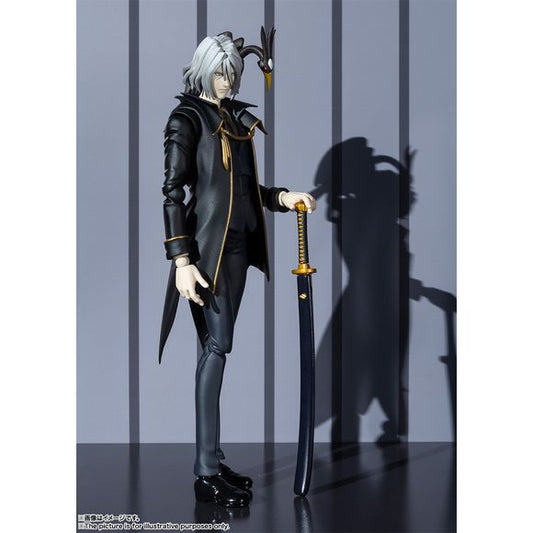 Joining the Cowboy Bebop S.H.Figurarts lineup is Spike’s nemesis, Vicious. Standing about 6 inches tall, Vicious includes optional facial expressions and interchangeable hands.  5.90 inches (15cm) tall.

Includes:
Vicious figure
3 Face plates
3 Pair of hands
Right hand holding knife
Sword
Knife
Bird