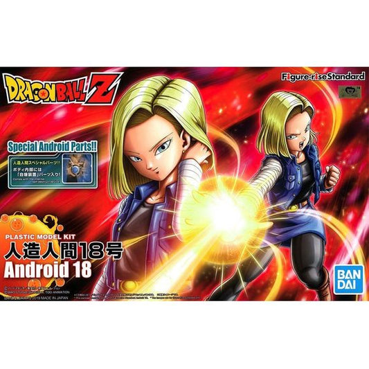 The infamous Androids are about to awaken! Coming to Figure-rise Standard: the Android series is about to launch! Muscles may be  irrelevant to Androids, but instead of muscles, these Androids pack a secret … bombs! Recreate the bombs inserted by Dr. Gero in the anime. With this model kit, users can enjoy the unique experience of creating internal bombs. Of course, the Androids can also be assembled without using the bomb parts for a "bomb-free" construction! Android #18 is outstandingly moveable and can re