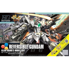 The Reversible Gundam as seen in the Gundam Build Fighters Battlogue video shorts is based off the Reborns Gundam from Gundam 00. Features a transforming gimmick to recreate its creature like “Tank Mode.”  Includes GN Beam Pistols, GN Dragon Claws which can move independently, and 2 GN Beam Sabers. Runner x 10, Instruction Manual.