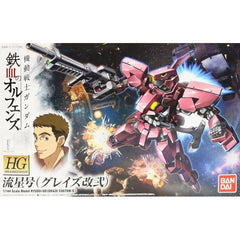 Akihiro's old mobile suit the the Graze Kai (custom) gets a new paint job and a new pilot, Norba Shino!  From the hit series "Mobile Suit Gundam: Iron-Blooded Orphans" this kit comes with parts molded in multiple colors.  Foil marking stickers are also included to add extra color.