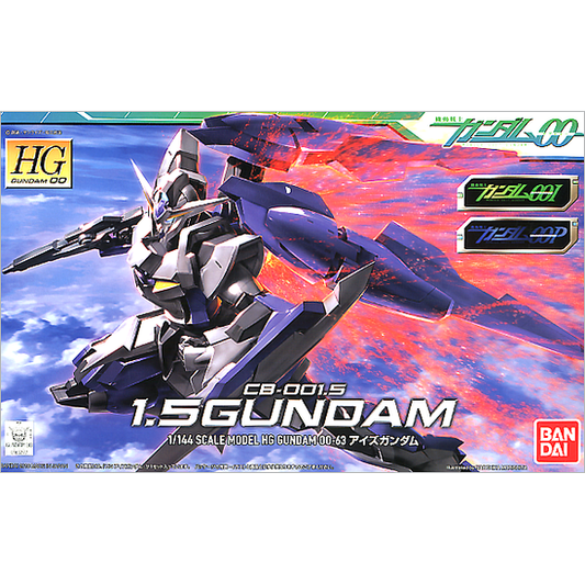 Both a precursor and variant of the Reborns Gundam, the 1.5 Gundam pronounced "Eye S" features physical armor differences and weapon loadout including backpack with Alvaaron cannon and binder rifles. Also includes beam rifle, GN Beam saber, and shield