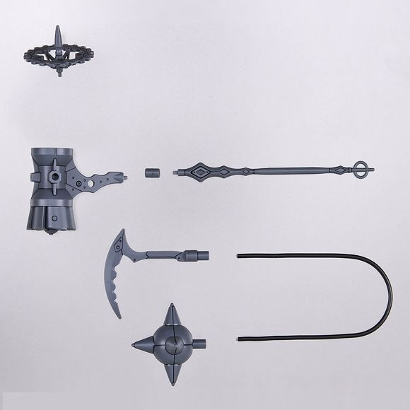 This Customized Weapons set has a fantasy theme! Equip your 30MM (30Minutes Missions) figures with fantasy-style weapons and watch them rock! The tip parts can be rearranged for customization, and you can customize the gun from a large combined gun to a small handgun.