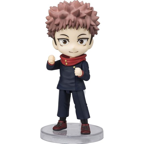 Your favorite characters, stylized for fun in an easy-to-collect palm-sized scale! Featuring lifelike eyes and simple poseability, Figuarts mini is a popular series of figures with squashed proportions. Now Yuji Itadori from "Jujutsu Kaisen!" joins the series! 3.5 inches (9cm) tall.
