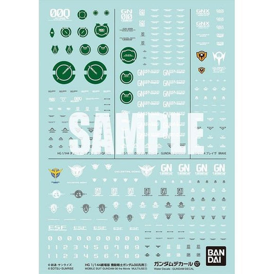 Bandai Gundam Decal No.127 Mobile Suit Gundam 00: The Movie Multiuse 1 Decal Sheets | Galactic Toys & Collectibles
