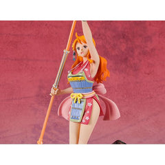 Based on the dynamic WT 100 illustration by Eiichiro Oda commemorating Nami landing the number-three spot in the first global One Piece Character World Popularity Vote "WORLD TOP 100", Nami joins Figuarts ZERO in a special new size! 11.02 inches (28cm) tall.