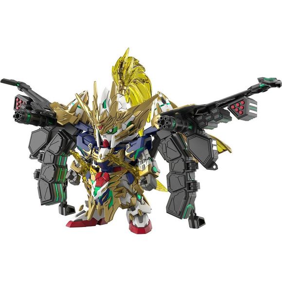 The newest "SD Gundam" lineup has started: "SD Gundam World Heroes The Legend of Dragon Knight"! Chouun from "SD Gundam World Sangoku Sojuden" is now available in a new form, with the new Command Package giving him a larger and more impressive form! Some of the hatches can be opened and closed, and each part, including the wing, is equipped with a common 3mm shaft and a large number of 4mm diameter ball joints for posability. He can be attached to the SD Sangok Sojuden Trinity Bike (sold separately). The ch