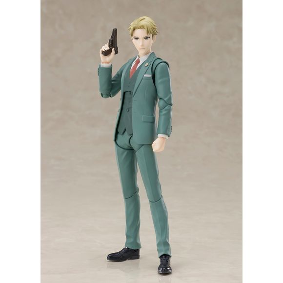 Loid Forger from the television anime series "SPY x FAMILY" joins S.H.Figuarts! Accessories include the gun he uses as Twilight. [Set Contents]Main Body, Four optional expressions, Two optional pairs of hands (normal), Three optional pairs of hands (wearing gloves), Gun