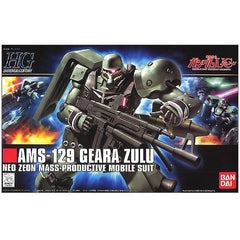 Build your army of Geara Zulu with Bandai's HG plastic kit offering of Neo Zeon's mass production Mobile Suit! The cannon fodder mech comes with a beam machine gun, sturm faust, beam tomahawk, and two hand grenades. Optional hands and a commander helmet are also included along with a sheet of foil stickers. Includes exploded-view pictorial-type instructions, with notes in Japanese.