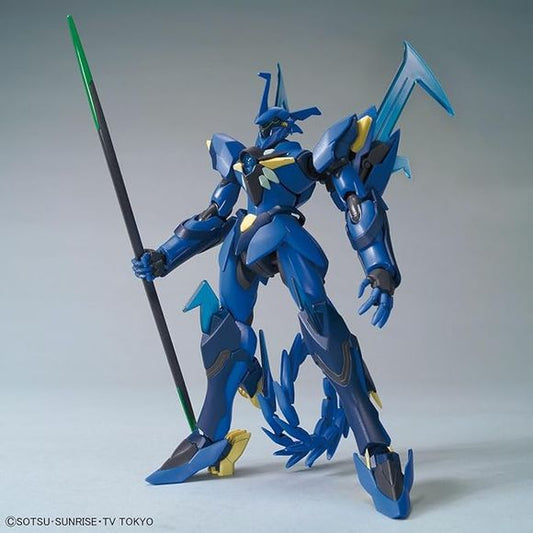 The Geara Ghirarga from "Gundam Build Divers" gets a new model kit from Bandai!  Its Ghirarga Geara tail can be detached and used as a whiplike weapon, and it's also equipped with the Ghirarga Gear Spear, which can be used as two separate weapons or combined into a single one.  Place your order now!

[Mold Color]: Blue, black, light yellow, translucent blue
[Includes]:

Ghirarga Gear Spear
Ghirarga Gear Tail
Foil stickers
Lead wire