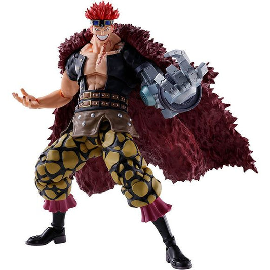 From the ONE PIECE television series, EUSTASS.KID -The Raid on Onigashima- joins S.H.Figuarts!

A cape and special posability in his left arm, plus flexible materials used in the waist, allow for seriously dynamic poses! [Set Contents] Main Body, Four optional expression parts, Four optional pairs of hands, Optional expression for S.H.Figuarts MONKEY D. LUFFY -The Raid on Onigashima- (sold separately), Stand

[Set Contents]

Main Body
Four optional expression parts
Four optional pairs of hands
Optional expr