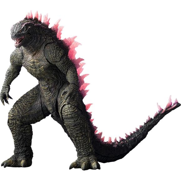 GODZILLA Evolved FROM GODZILLA x KONG: THE NEW EMPIRE joins the S.H.MonsterArts line! The 3D data from the film and the supervision of the producer Yuji Sakai have ensured that this figure will be a complete rendition of the appearance from the film. The wide range of articulation allows for the recreation of scenes from the film. Optional hand parts also allow for various dynamic poses. Approx. 6.3 inches (16cm).