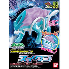 The legendary Pokemon Suicune, from the Pokemon movie "Phantom Ruler Z!" as a snap-fit, injection kit! All parts come molded in color so no painting is required. When completed Suicune will measure 12.5 centimeters in length. Marking stickers are also provided.