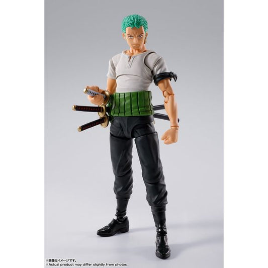 PRE-ORDER: Expected to ship in March of 2025

From the TV anime "ONE PIECE" comes a completely new model of "Roronoa Zoro" wearing the East Blue costume! Dynamic poses are possible by using soft parts in addition to the overwhelming range of motion. [Bonus parts] Body, Replacement wrist parts left and right, 3 types each, 2 types of replacement facial parts (normal head), 2 types of replacement facial parts (tenugui head), Set of sword for belt, 3 types of swords for batting [Bonus parts] Replacement facial