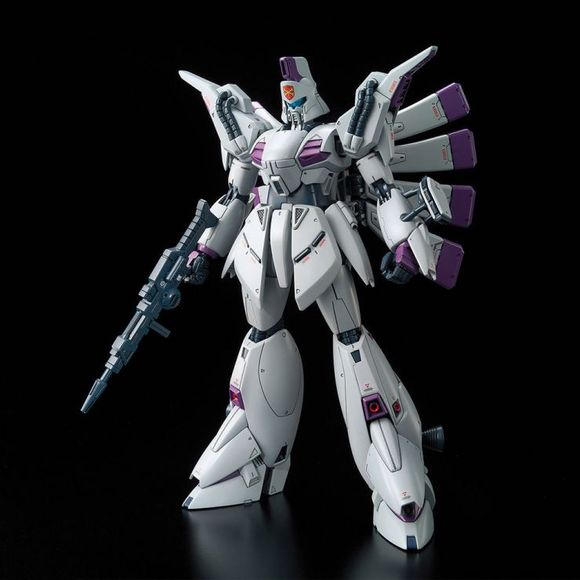 The Mobile Suit used by Berah Ronah of the Crossbone Vanguard in the animated movie Gundam F91 now appears in an updated 1/100 model!

Reborn in the RE/100 line it has been adjusted with refined proportions that allow increased range of motion without disrupting the sculpt of the mobile suit. This Gundam features 2 different cockpit hatches to replicate its initial and repaired states along with marking stickers for the Crossbone Vanguard symbol on its forehead. All 8 of its backpack fin nozzles can move in