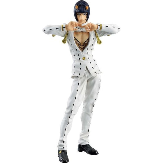 Standing at approximately 9.4" tall, Bruno is seen in their popular pose. Masterlise Figures are Ichibansho's premiere statue line featuring a larger size compared to other figures and high-quality detail. This line is truly a masterpiece for fans to collect! Be sure to collect this and enhance your display with other incredible Ichibansho JoJo's Bizarre Adventure Golden Wind figures!