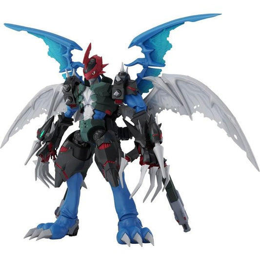 Paildramon from "Digimon Adventure 02" appears in a new "Figure-rise Standard Amplified" model kit from Bandai, with simplified proportions! Gloss injection is used for the black parts to pursue the contrast between biological and mechanical; the Desperado Blaster is equipped with a telescoping mechanism. You can also combine them as an Amplified original gimmick. The spikes on the arms of the Amplified original gimmick expresses the injection state with lead wires. The wings mounted to its back are made of