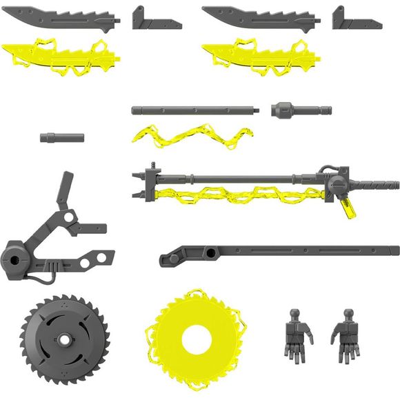 PRE-ORDER: Expected to ship in July 2025

This set of plasma weapons allows you to equip your "30MM (30 Minutes Missions)" models from Bandai with electric weapons! Various forms of the weapons can be created, depending on the combination of the included parts; blade parts in both the normal and charged state are included. Flat hand parts are also included.