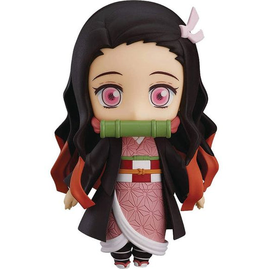 From the anime series Demon Slayer: Kimetsu no Yaiba comes a stylized Nendoroid figure of Nezuko Kamado! The figure includes a standard expression face part as well as a ghastly demon face face part. Her powerful punching and kicking poses from her enhanced strength as a demon can easily be recreated in Nendoroid form. She comes with her box that Tanjiro carries on his back as an optional part, which can be displayed on the back of Nendoroid Tanjiro Kamado (NOT Included).