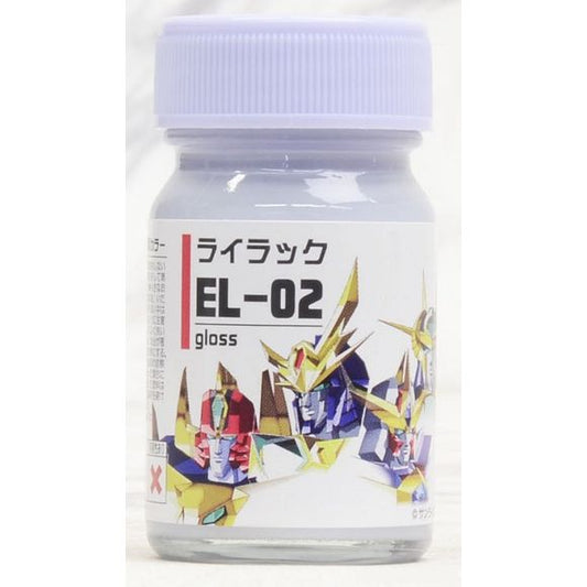 Gaianotes Lacquer based paints are formulated in Japan specifically with the hobbyist in mind. This line of paint features highly pigmented rich, vibrant colors which will bring excellent details to your next project.  The Eldran Series of colors offers common colors from mecha such as Go-Saurer.  The Lilac is made for the body of Go-Saurer. Powerful and strongly colored, you can take your model to the next level. Volume: 15 ml (0.5 oz).

Continental USA shipping only.  Ground service only.