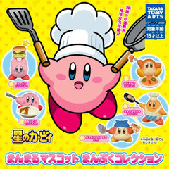 Kirby and friends star in this fun lineup of mini figures with a cooking theme! Each holds a cooking tool or dish that can be interchanged with those held by the other figures! There are five different figures to collect and trade: Kirby (hamburger), Kirby (curry rice), Waddle Dee (Neapolitan), Bandana Waddle Dee (pizza), and Chef Kawasaki (fried rice)

This contains one random figure in a gashapon ball.