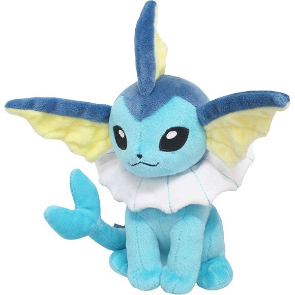 From Pokemon "All Star Collection" series 9 comes a cute little plush of Vaporeon! He measures about 20cm tall and 11cm wide.