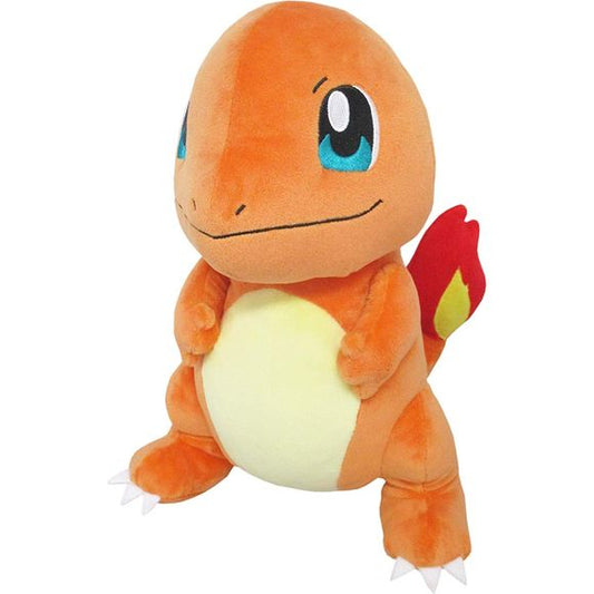 From Pokemon "All Star Collection" series 9 comes a cute medium-size plush of Charmander! Approximate size: W 7.1 x D 10.2 x H 11.4 inches (18 x 26 x 29 cm).