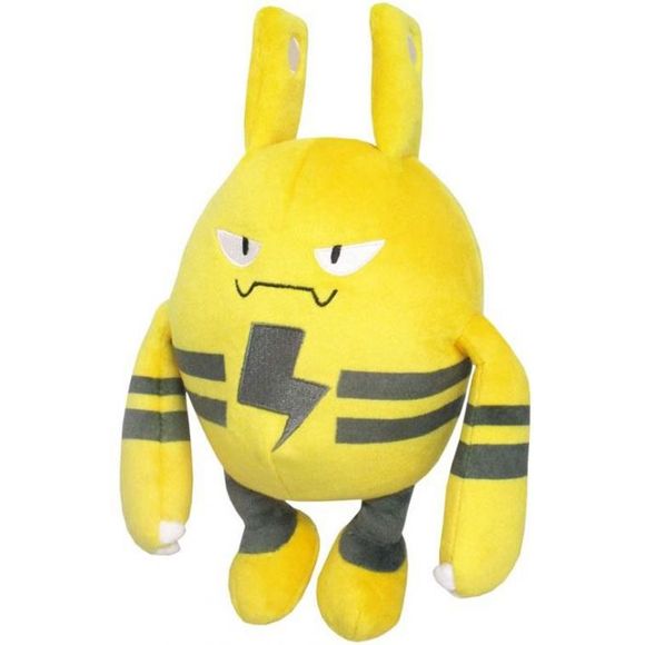 Elekid joins Sanei Boueki's "Pokemon All Star Collection" of small-sized plush dolls! Its petite size makes it easy to display on shelves, car dashboards, or just about anywhere else you can think of.  He measures about 14cm (5.5") wide, 10cm (4") long, and 11.5cm (4.5") high.