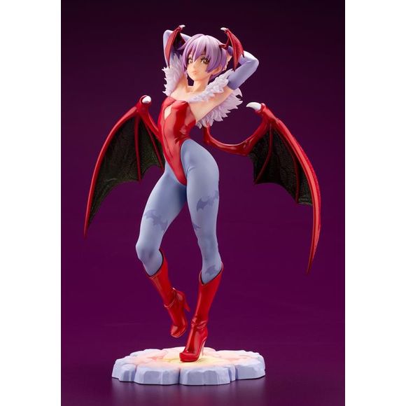 A dangerous Lilith was born from Morrigan's soul and based on a new drawing by Shunya Yamashita! The statue shows Lilith's slender, youthful body line, and adorable, innocent expression, but also gives glimpses of her ruthlessness and bewitchment. Could they be signs of her being a former succubus!? Her underarms and ribs that are highlighted by curving her upper body and the mesmerizing, delicate movements of her shoulder blades have been sculpted by TSUBAME. The sinister wings are sculpted to give a diffe