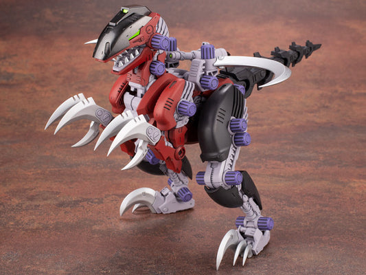 The tiny Zoid Rev Raptor, created using the Organoid System, joins Kotobukiya’s HMM Zoids lineup!

The design and flexibility of this model was created in a very fitting way of Rev Raptor’s formidable agility. The increased flexibility of the head and its "Strike Harken Claws" legs allows users to recreate the usual poses and even display it standing on its toes for a velociraptor-like pose. 4.72 inches (12cm) when assembled.