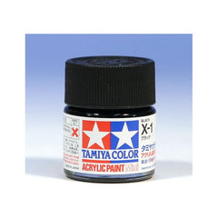 Tamiya Color Mini X-1 Black Acrylic Paint 10ml | Galactic Toys & Collectibles