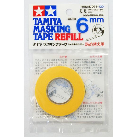 Tamiya bring us Tamiya Masking Tape 6mm - for use on plastic and R/C models. PET plastic covers help prevent distortion and allow minimal dust to settle on the tape for superior longevity.