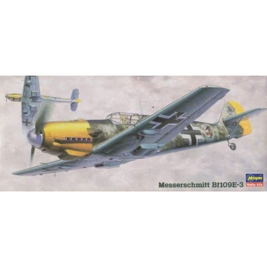 This is an injection-plastic aircraft model kit of the Messerschmitt Bf109E-3 Aircraft in an accurate 1/72 Scale