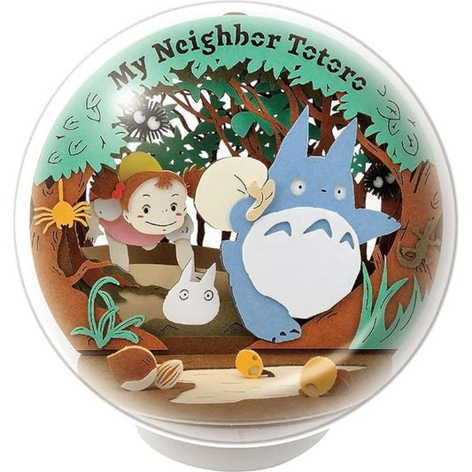 Recreate your favorite Studio Ghibli scenes with Paper Theater, a fun 3D Paper Craft. Each Paper Theater Ball includes a 3.3 84mm) Display Orb and stand to protect and show off your creation From My Neighbor Totoro, Mei chases the Blue and White Totoro into the Secret Tunnel
